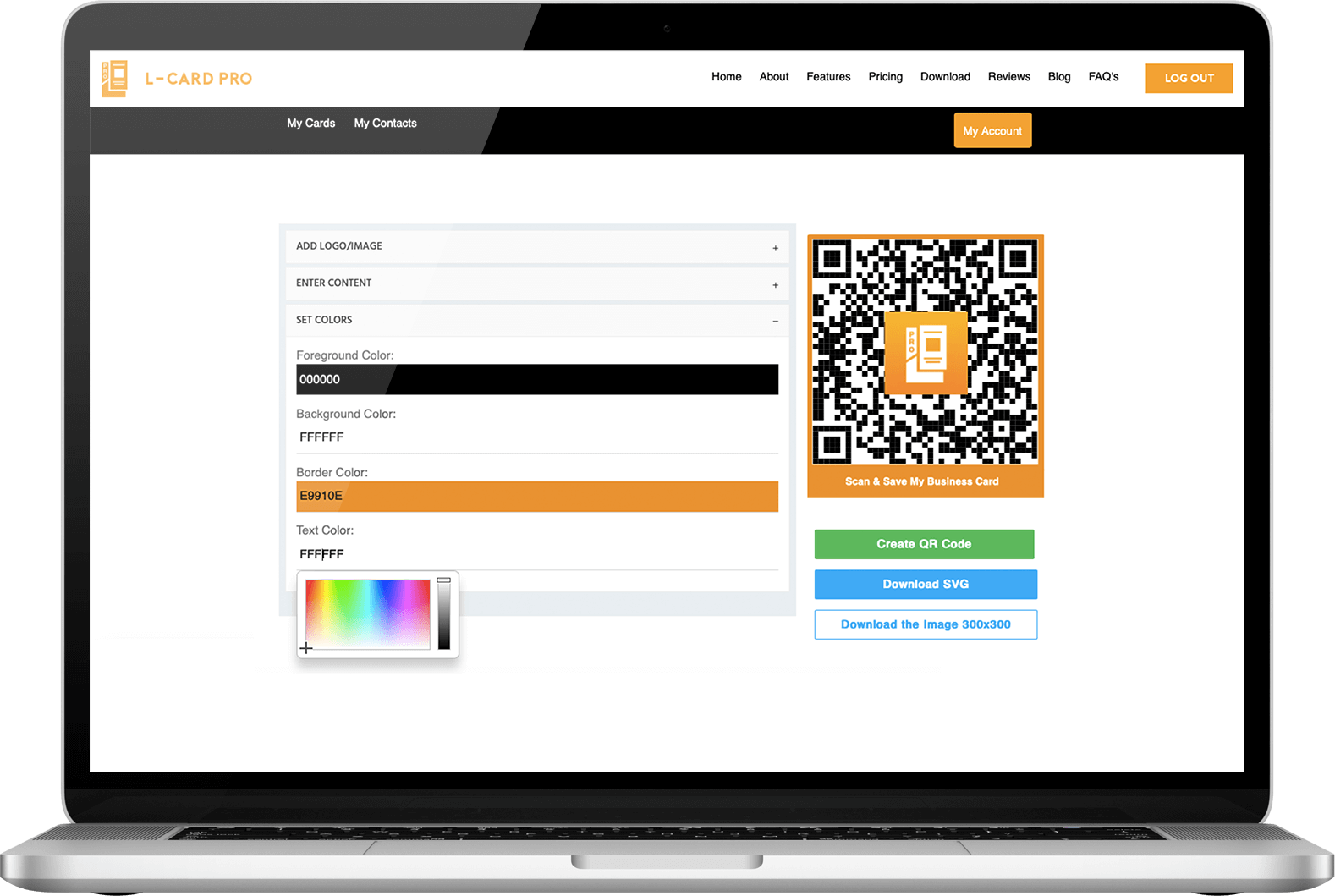 screenshot of L-Card Pro